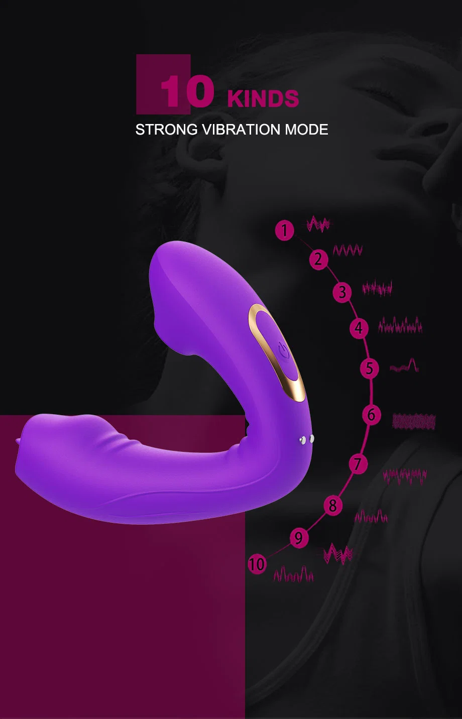 Customized Multiple Adult Sexual Clitoral Stimulator Purple Silicone Rabbit Vibrators for Women